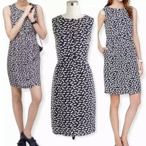 J. Crew Tossed Hearts Navy Blue and White Sleeveless Dress Size 0 - Worn…
